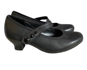 Hotter Charmaine Closed Toe Heels Black Leather Court Shoes UK 5.5 Casual Work - Picture 1 of 11