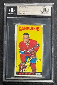 TERRY HARPER SIGNED 1964-65 TOPPS #3 CANADIENS CARD BECKETT AUTHENTIC 791 - Picture 1 of 2