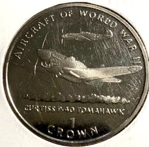 elf IOM 1 Crown 1995 P-40 Tomahawk Aircraft World War II Flying Tigers - Picture 1 of 2