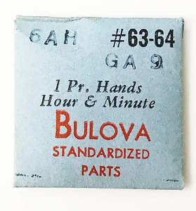 Bulova New 6AH GA9 Vintage Hour & Minute Watch Hands #63-64 NOS Sealed Package - Bild 1 von 4