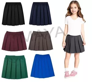 Girls Box Pleated School Skirt School Uniform Skirt Best Quality-Good Price - Picture 1 of 9