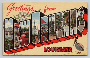 Postal Louisiana Nueva Orleans Carta Grande Saludo Mont y N.O. RPO TR38 1948 - Imagen 1 de 2
