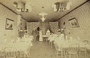 Myrtle Creek Oregon Antique Photo Restaurant Interior Dining Table Chairs 1890s - Picture 1 of 9