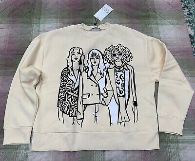 Zara Girl Print Sweatshirt. Ecru. Size L • 30.63€