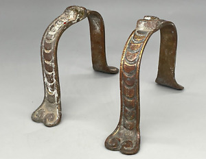2 Vintage Ornate Brass Furniture Feet Legs Side Table Rack Legs Antique