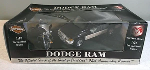Harley Davidson 1:26 Scale Dodge Ram Truck 95th Anniversary Dyna Wide Glide - Picture 1 of 5