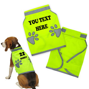 Personalized Dog Safety Vest Harness Reflective High Visibility Pet Jacket S-2XL