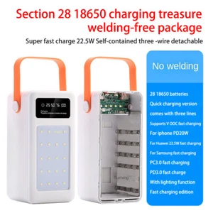 DIY 28*18650 Power Bank Case External 5V 9V 12V Battery Charge Storage Box Shell - Photo 1 sur 24