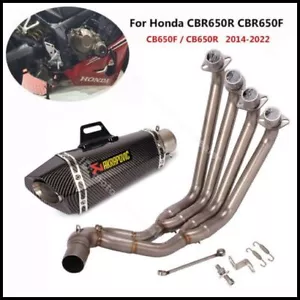 For Honda CBR650R CBR650F CB650R 2014-2022 Full System Exhaust Tips Header Pipe - Picture 1 of 12