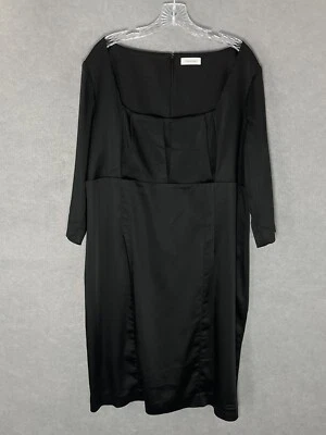 Vestido Calvin Klein para mujer talla 18? Oficina de trabajo manga 3/4 satinado negro Foto 1 de 4