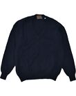 Rodrigo Mens V-Neck Jumper Sweater It 54 Xl Black Wool Sh04