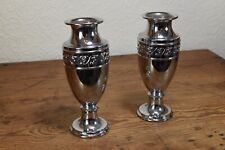 Two Chrome Flower / Posy Vases - 8 Inches