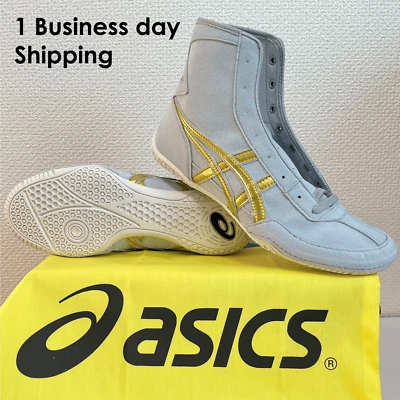 Scarpe da boxe ASICS Wrestling 1083A001 EX-EO TWR900 argento oro - Immagine 1 di 2