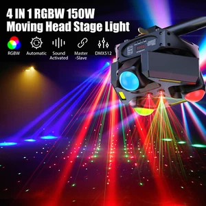 150W DMX RGB LED Laser Beam Scanner Projector DJ Disco Party Stage Light Show - Picture 1 of 21
