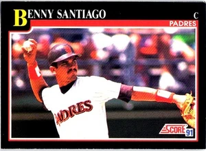 1991 Score #810 Benny Santiago San Diego Padres Baseball Card - Picture 1 of 2