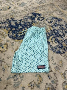 Vineyard Vines Boys Swim Trunks Large Teal With Blue Fish Stain On Back Pocket - Picture 1 of 11