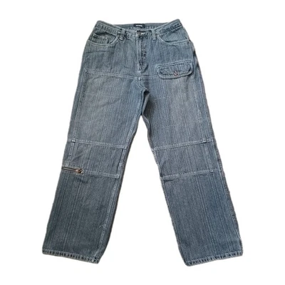 Jeans De Colección Reverb Fundamental Para Hombres 32x31 Azul Suelto Pierna Ancha Patinador Raver Y2K Foto 1 de 4