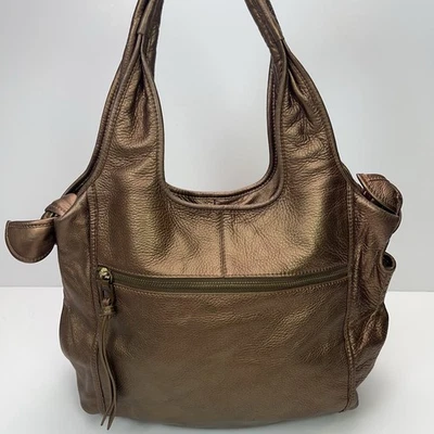 Bolso de mano hobo de cuero KOOBA holgado bolso de hombro metálico bronce dorado Foto 1 de 4
