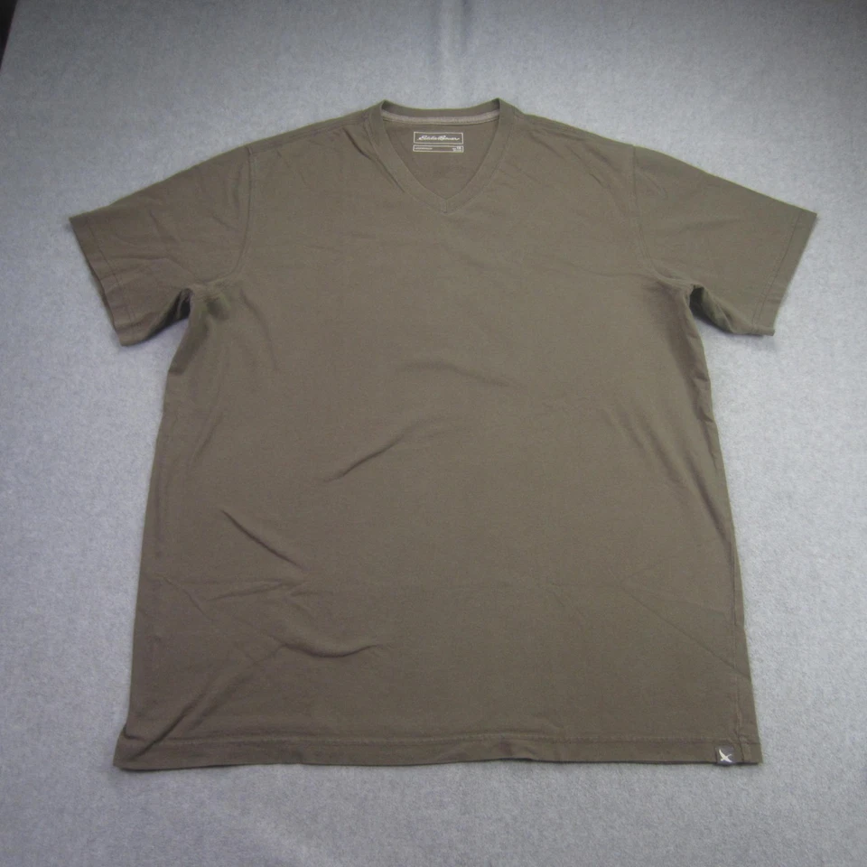 Camisa Eddie Bauer Para Hombres Alta XL Verde Oliva Legendwash Cuello en V Algodón Camiseta Foto 1 de 4
