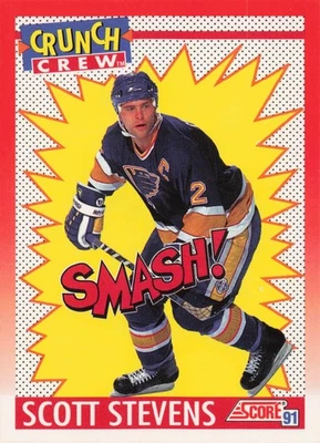 1991-92 Score Hockey Card Canadian Bilingual Scott Stevens Crunch Crew #307 - Image 1 of 2