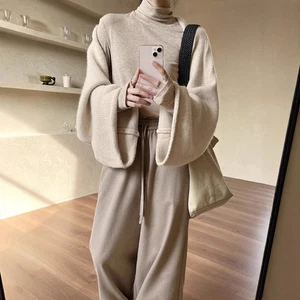 Autumn and Winter New Soft Wool Fashion Turtleneck Slim-fit Bottoming Shirt Top - Picture 1 of 12