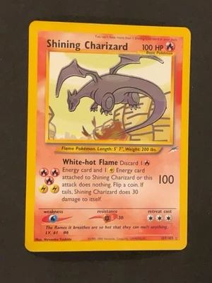 Pokémon Shining Charizard Neo Destiny Holo Card 107/105 ERROR HOLO SHIFT! - Image 1 of 4