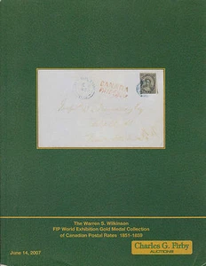 CATALOG WARREN WILKINSON GOLD MEDAL COLLECTION CANADIAN POSTAL RATES 1851-1859 - Picture 1 of 2