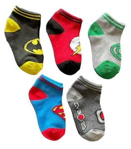 Justice League Boys No Show Socks Batman The Flash Superman Size: 4 - 7.5 - Picture 1 of 3