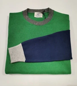 MAGLIONE GIROCOLLO UOMO MISTO LANA CASHMERE MQJ J3020 4020 VERDE AUTUNNO/INVERNO - Imagen 1 de 3