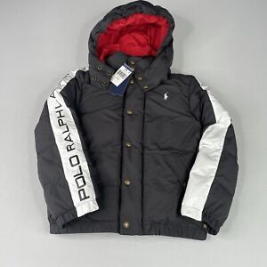Polo Ralph Lauren Big Boys Down Jacket SMALL (8) Puffer Black Coat Hooded