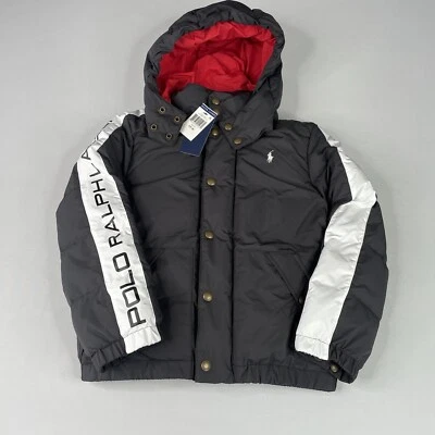 Polo Ralph Lauren Big Boys Down Jacket SMALL (8) Puffer Black Coat Hooded - Image 1 of 4