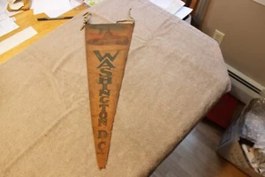1910's Washington DC 22" soft leather vertical pennant - Picture 1 of 6