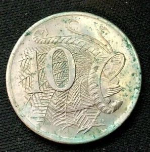 1966 Australia 10 Cents Coin XF ( 2nd Portrait ) #K1047 - Picture 1 of 2