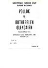 Pollok V Rutherglen Glencairn Programme 1981 Scottish Junior Cup