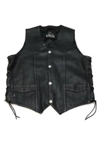 Leder King Biker Weste mit Büffelnickel Knöpfen - Bild 1 von 4