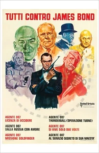 EVERYBODY AGAINST BOND ITALIAN MOVIE FESTIVAL POSTER REPRINT - Picture 1 of 1