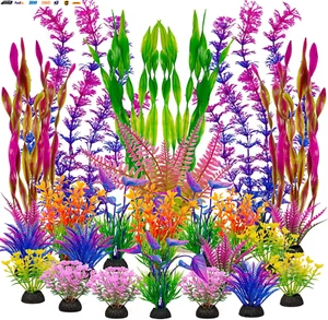 Fish Tank Artificial Plastic Plants Decorations Large Aquarium Decor Betta Goldf - Picture 1 of 7