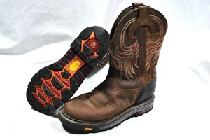 Justin Men's 11D US WK2106 Vibram Leather Steel Toe Waterproof Cowboy Work Boots - Imagen 1 de 9