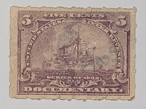 Travelstamps: 1898 US Stamps Scott #R167 “Battleships “ Used NG Handstamped - Picture 1 of 5