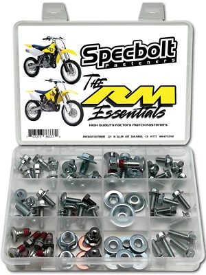 Kit de pernos Suzuki RM Essentials asiento de pista y sendero subchasis plástico horquilla de freno Foto 1 de 3