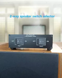 Premium 2 Zone Speaker Selector Switch Box 2 Way Stereo Audio Speaker Switcher - Picture 1 of 9