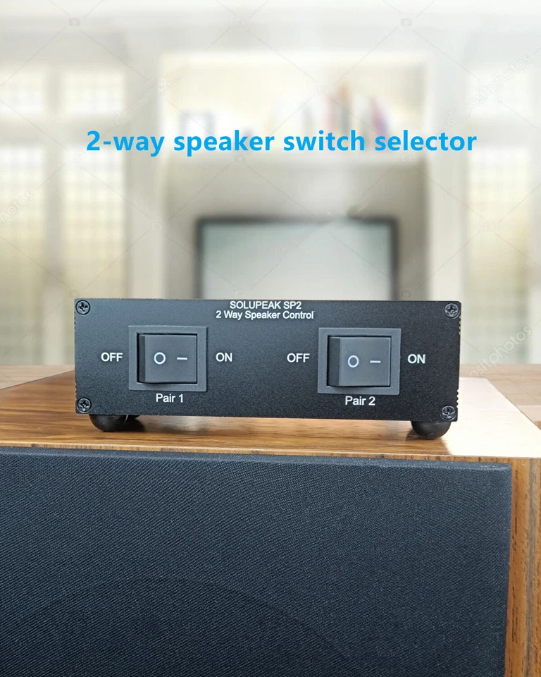 Premium 2 Zone Speaker Selector Switch Box 2 Way Stereo Audio Speaker Switcher - Image 1 of 4