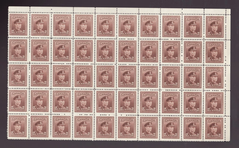 Nice 1942 - #250 MNH X 50 - Canada KGVI WWII War Issue cv$47.50 - Image 1 of 1