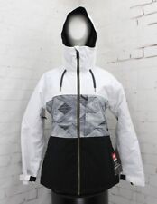686 Athena Insulated Snow Jacket Women's XS White Geo Colorblock New