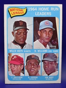 1965 Topps - #4 NL HR Leaders, Willie Mays, Billy WIlliams, Orlando Cepeda - Picture 1 of 2