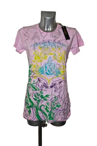 Rose T-Shirt Decor Felines Ed Hardy Audigier Size L New Tag Value109€ - Picture 1 of 2
