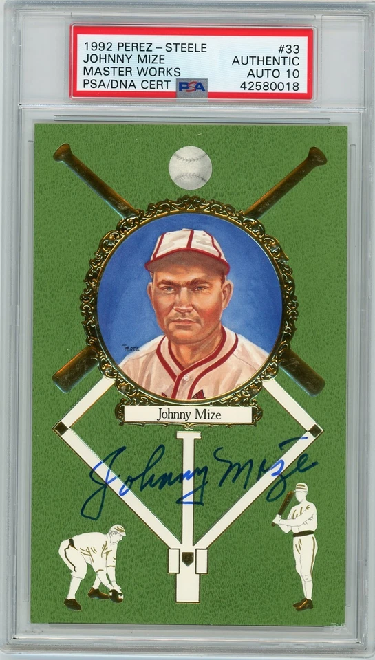 Johnny Mize Signed Perez Steele Master Works - PSA DNA 10 - Image 1 of 1