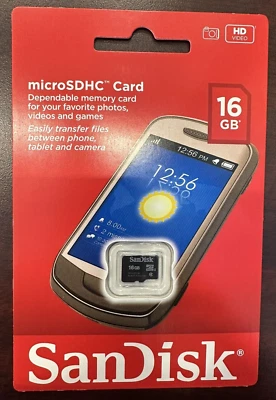 SanDisk 16GB Class 4 - MicroSDHC Card - 6.20E+11 - Image 1 of 2