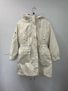 Theory Winter Parka Women Goose Down Faux Fur Liner Large - Picture 1 of 24