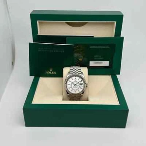 Rolex Sky Dweller 326934 42mm 18K White Gold Steel White Dial Jubilee Watch B&P - Picture 1 of 6